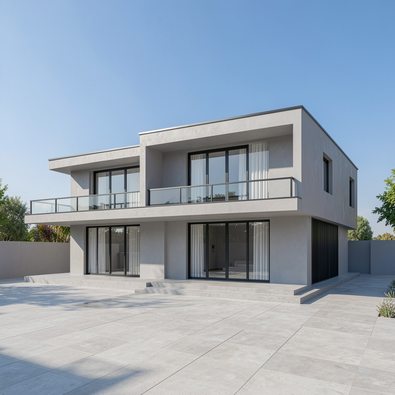 AI-generated photorealistic render of the same villa