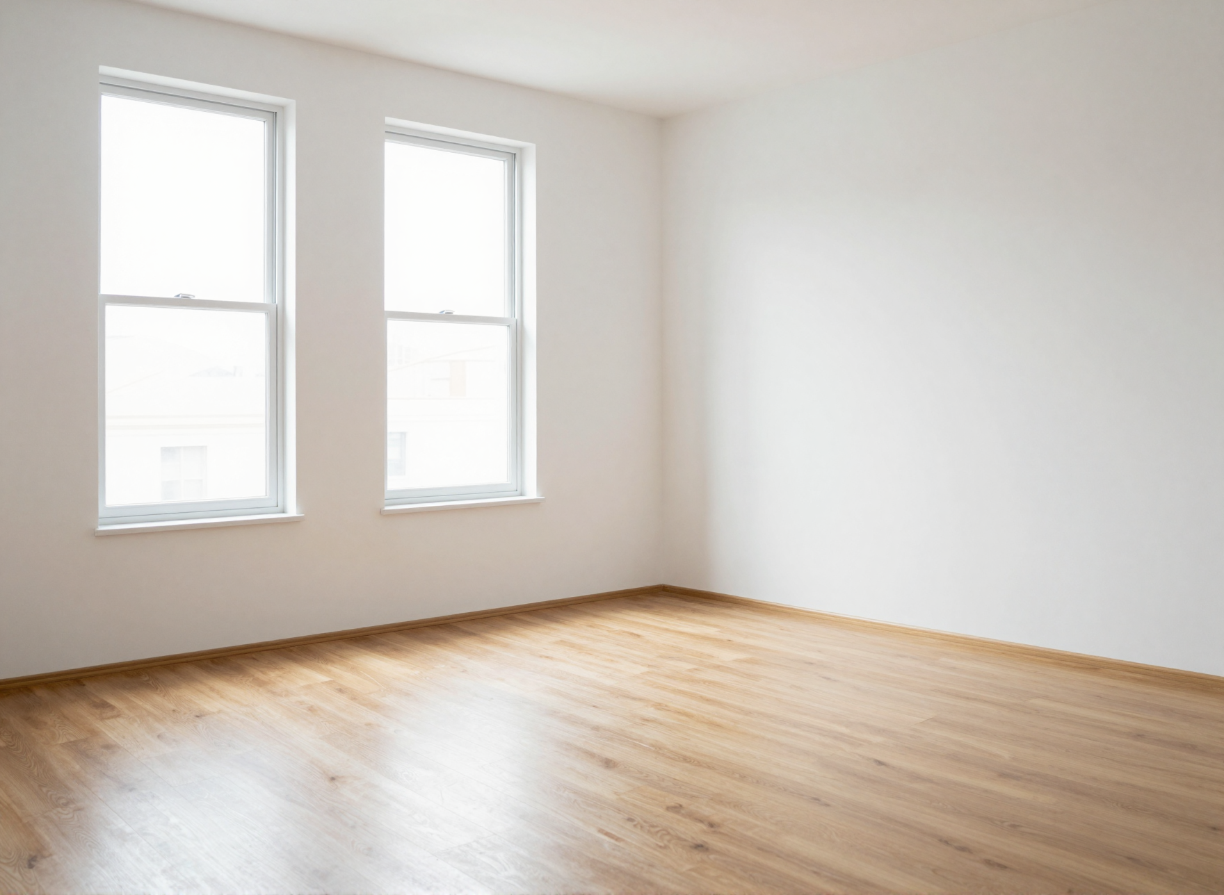 Empty apartment living room photo before AI virtual staging