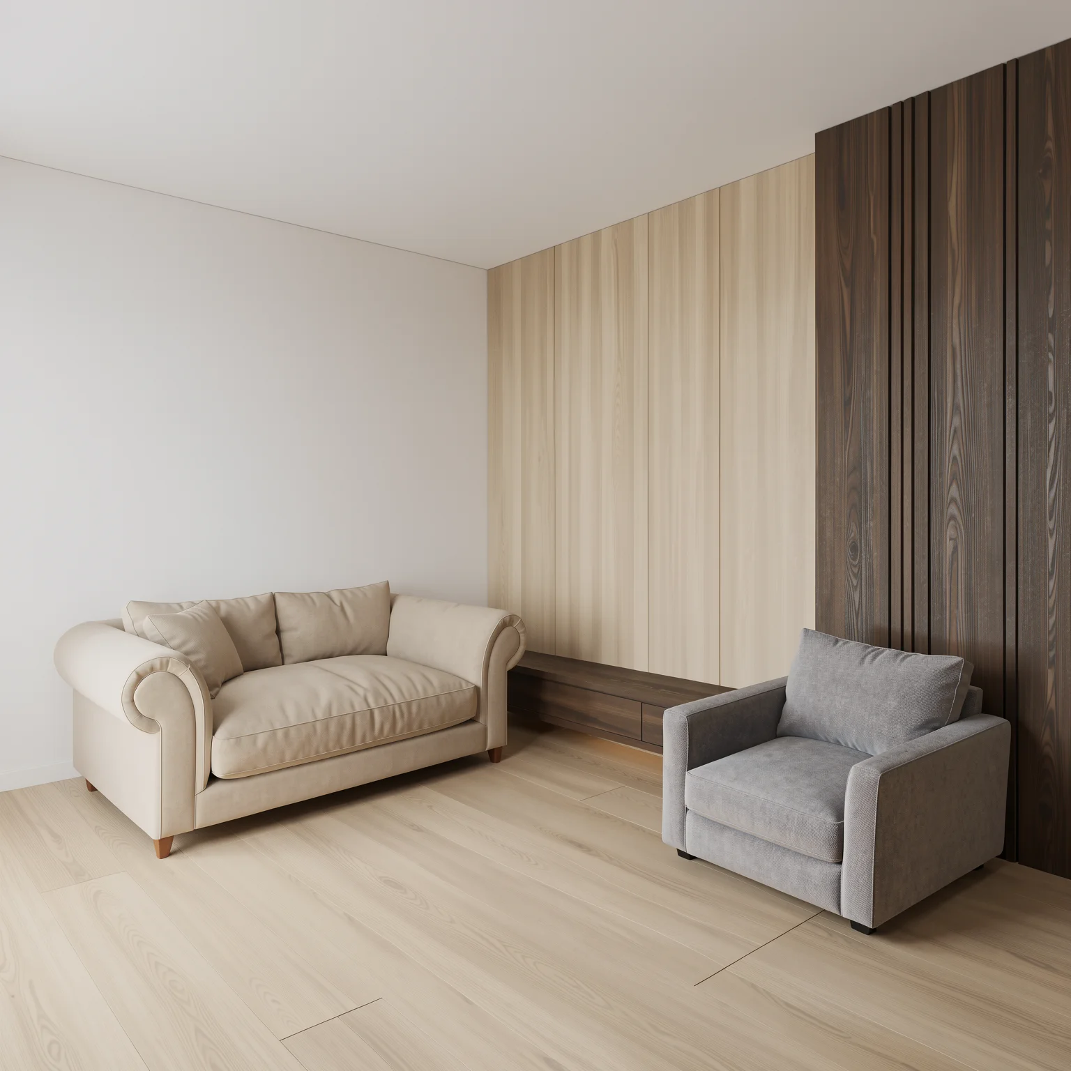 AI-generated render of an armchair staged in a living room